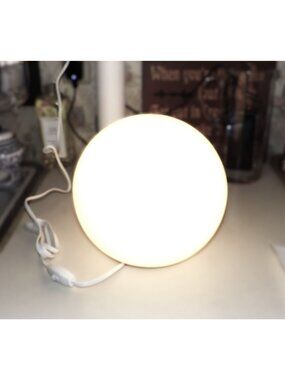 IKEA Modern Fado White Glass Globe Table Lamp Modernist Looks Works Like New